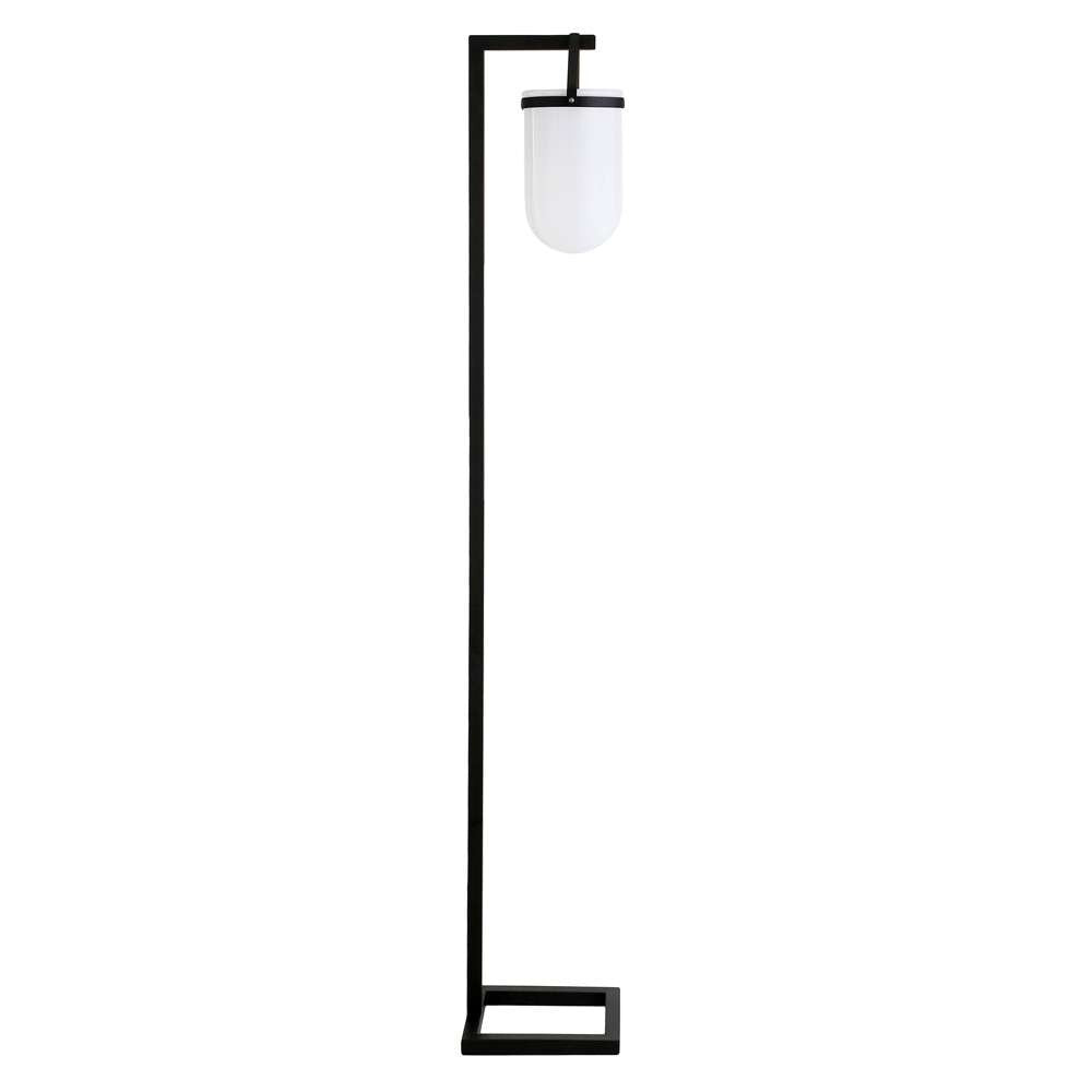 Hudson & Canal - Shiloh 68in Tall Floor Lamp with Glass Shade in Blackened Bronze/White Milk - FL1116 veiw 1