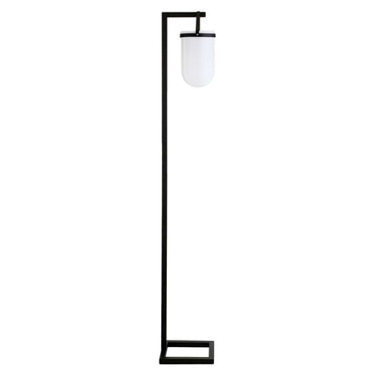 Hudson & Canal - Shiloh 68in Tall Floor Lamp with Glass Shade in Blackened Bronze/White Milk - FL1116 veiw 1