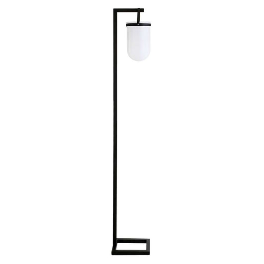 Hudson & Canal - Shiloh 68in Tall Floor Lamp with Glass Shade in Blackened Bronze/White Milk - FL1116 veiw 1