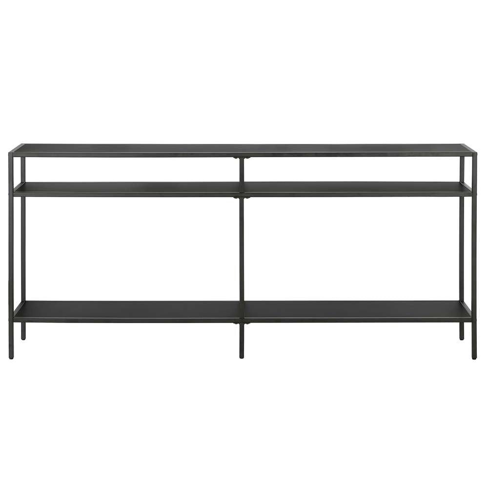 Hudson & Canal - Sivil 64in Wide Rectangular Console Table with Metal Shelves in Blackened Bronze - AT0893 veiw 3