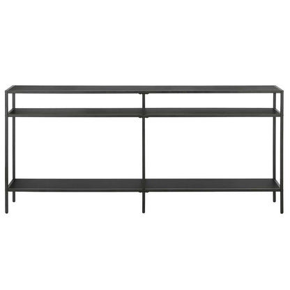Hudson & Canal - Sivil 64in Wide Rectangular Console Table with Metal Shelves in Blackened Bronze - AT0893 veiw 3