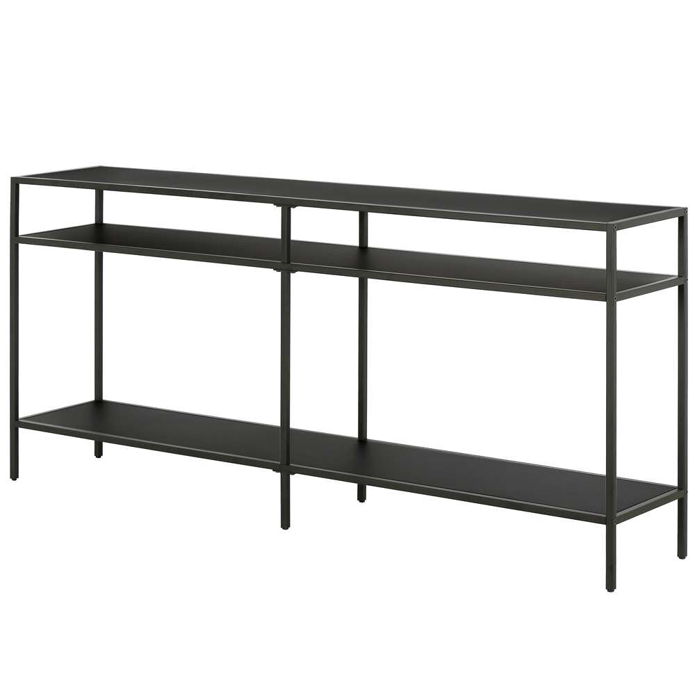 Hudson & Canal - Sivil 64in Wide Rectangular Console Table with Metal Shelves in Blackened Bronze - AT0893 veiw 4