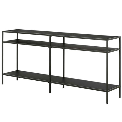 Hudson & Canal - Sivil 64in Wide Rectangular Console Table with Metal Shelves in Blackened Bronze - AT0893 veiw 4