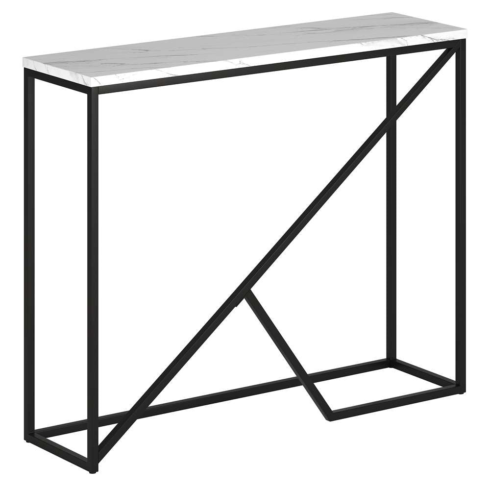 Hudson & Canal - Stella 36in Wide Console Table with Faux Marble Top in Blackened Bronze - AT1752 veiw 1