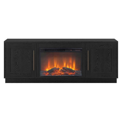 Hudson & Canal - Tillman Rectangular TV Stand with 26in Log Fireplace for TVs up to 75in in Black Grain - TV1840 veiw 3