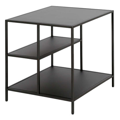 Hudson & Canal - Winthrop 20in Wide Square Side Table with Metal Shelves in Blackened Bronze - ST1001 veiw 1