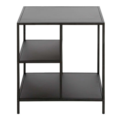 Hudson & Canal - Winthrop 20in Wide Square Side Table with Metal Shelves in Blackened Bronze - ST1001 veiw 3