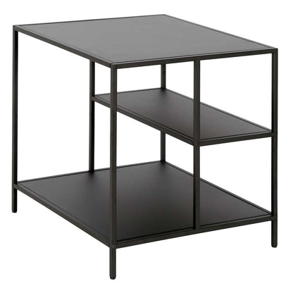 Hudson & Canal - Winthrop 20in Wide Square Side Table with Metal Shelves in Blackened Bronze - ST1001 veiw 4