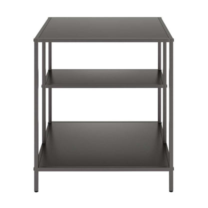 Hudson & Canal - Winthrop 20in Wide Square Side Table with Metal Shelves in Gunmetal Gray - ST1002 veiw 5