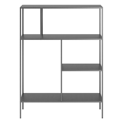 Hudson & Canal - Winthrop 48in Tall Rectangular Bookcase in Gunmetal Gray - BK1008 veiw 3