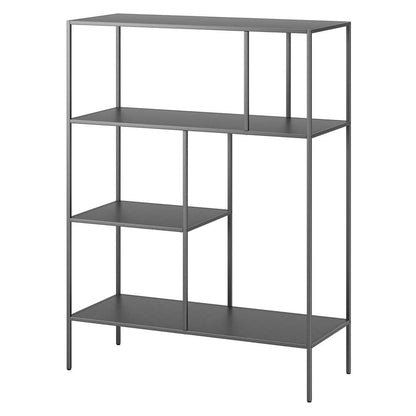 Hudson & Canal - Winthrop 48in Tall Rectangular Bookcase in Gunmetal Gray - BK1008 veiw 4