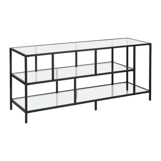 Hudson & Canal - Winthrop Rectangular TV Stand with Glass Shelves for TVs up to 60in in Blackened Bronze - TV0325 veiw 1