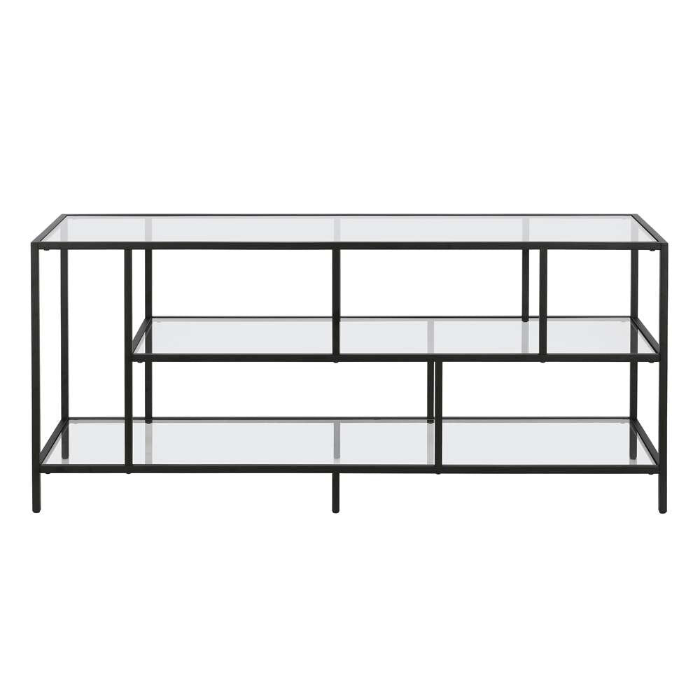 Hudson & Canal - Winthrop Rectangular TV Stand with Glass Shelves for TVs up to 60in in Blackened Bronze - TV0325 veiw 3