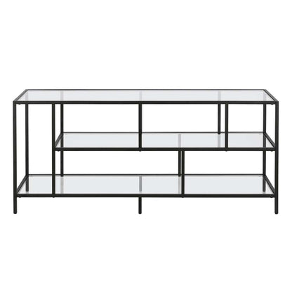 Hudson & Canal - Winthrop Rectangular TV Stand with Glass Shelves for TVs up to 60in in Blackened Bronze - TV0325 veiw 3