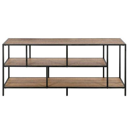 Hudson & Canal - Winthrop Rectangular TV Stand with Metal Shelves for TVs up to 60in in Blackened Bronze/Rustic Oak - TV1157 veiw 3