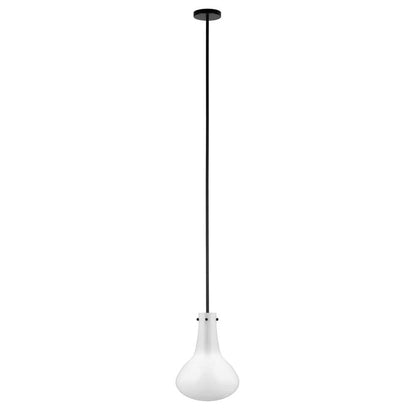 Hudson & Canal - Yuri 11.75in Wide Pendant with Glass Shade in Blackened Bronze/White Milk - PD1461 veiw 1