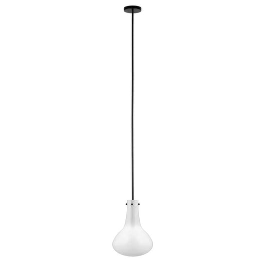Hudson & Canal - Yuri 11.75in Wide Pendant with Glass Shade in Blackened Bronze/White Milk - PD1461 veiw 1