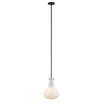 Hudson & Canal - Yuri 11.75in Wide Pendant with Glass Shade in Blackened Bronze/White Milk - PD1461 veiw 3