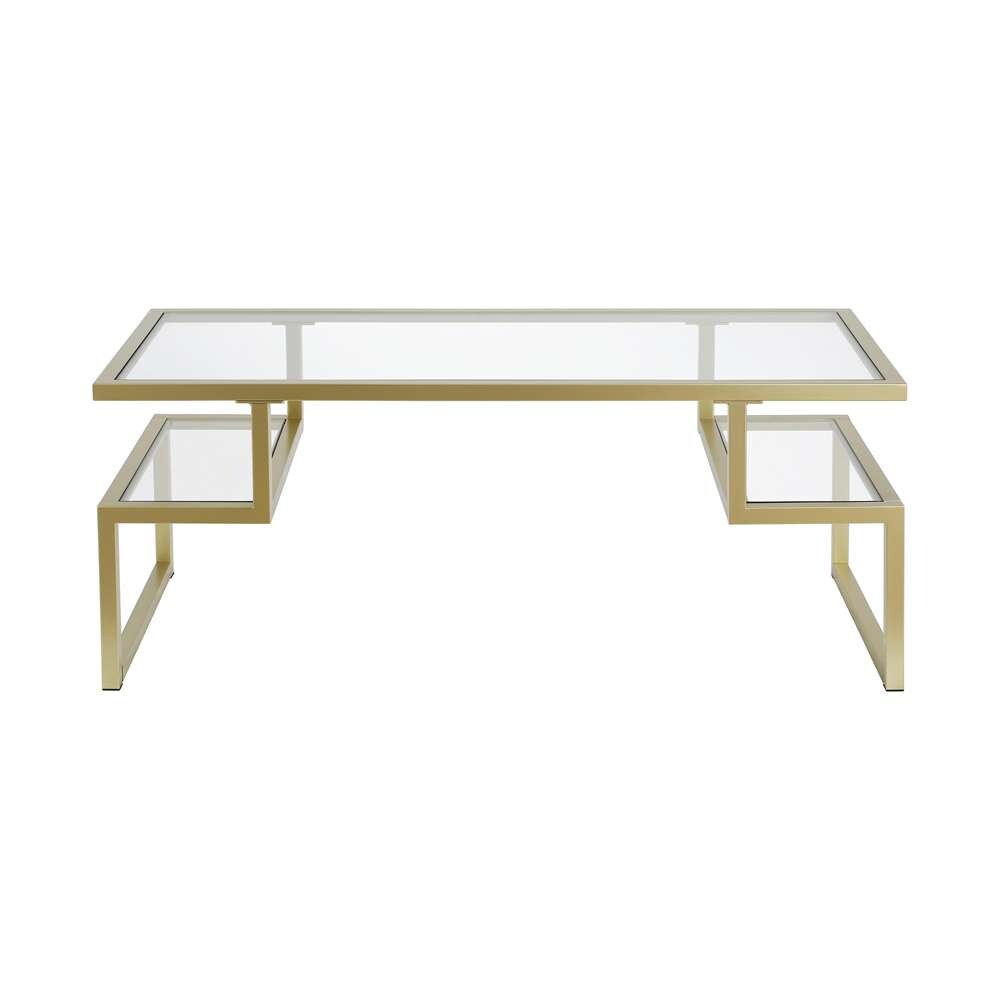 Hudson & Canal - Zander 45in Wide Rectangular Coffee Table in Brass - CT0189 veiw 3