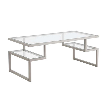 Hudson & Canal - Zander 45in Wide Rectangular Coffee Table in Nickel - CT0190 veiw 1