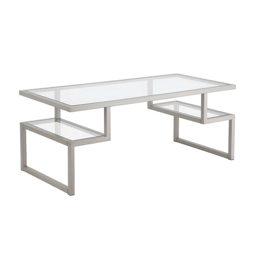 Hudson & Canal - Zander 45in Wide Rectangular Coffee Table in Nickel - CT0190 veiw 1