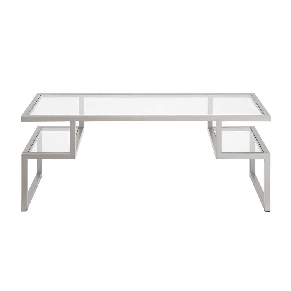 Hudson & Canal - Zander 45in Wide Rectangular Coffee Table in Nickel - CT0190 veiw 3