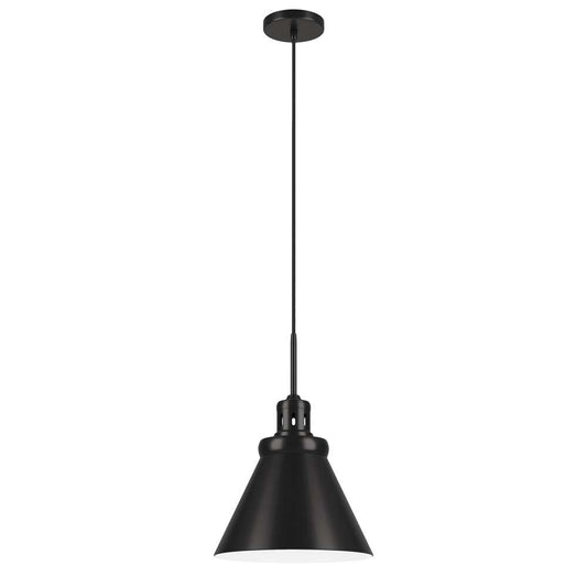 Hudson & Canal - Zeno 12in Wide Pendant with Metal Shade in Blackened Bronze/Blackened Bronze - PD1659 veiw 1