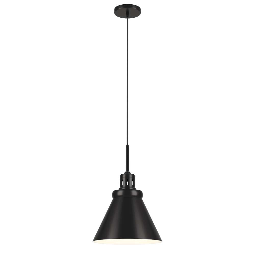 Hudson & Canal - Zeno 12in Wide Pendant with Metal Shade in Blackened Bronze/Blackened Bronze - PD1659 veiw 3