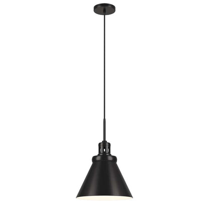 Hudson & Canal - Zeno 12in Wide Pendant with Metal Shade in Blackened Bronze/Blackened Bronze - PD1659 veiw 3