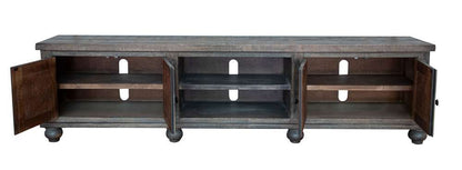 IFD - Aruba 93in TV Stand, 4 Doors & Shelves, Dark Brown Finish - IFD7331STN93BN veiw 2