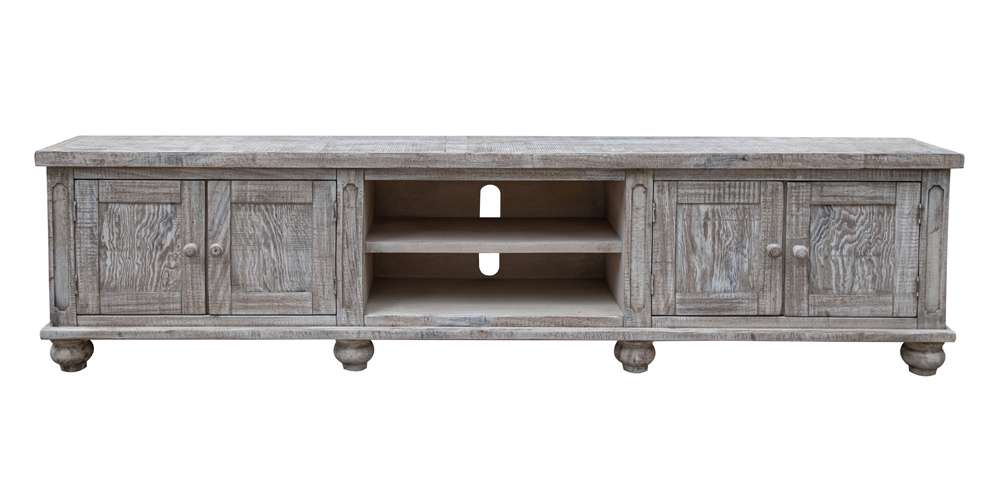 IFD - Aruba 93in TV Stand, 4 Doors & Shelves, White Sea Finish - IFD7331STN93YS veiw 1