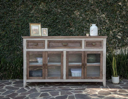 IFD - Sahara 3 Drawer, 4 Doors Console, Brown Finish - IFD2951CNSBN veiw 2