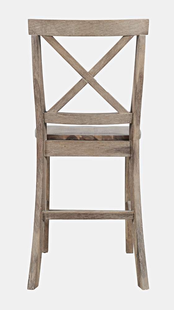 Jofran - Eastern Tides X-Back Coastal Counter Barstool (Set of 2) - 2148-BS420KD veiw 3