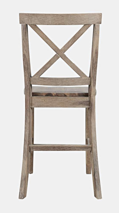 Jofran - Eastern Tides X-Back Coastal Counter Barstool (Set of 2) - 2148-BS420KD veiw 3