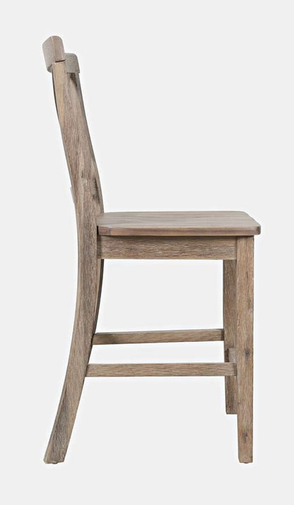 Jofran - Eastern Tides X-Back Coastal Counter Barstool (Set of 2) - 2148-BS420KD veiw 4