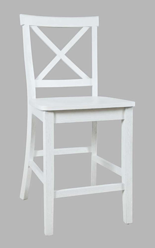 Jofran - Eastern Tides X-Back Coastal Counter Barstool (Set of 2) - 2146-BS420KD veiw 1