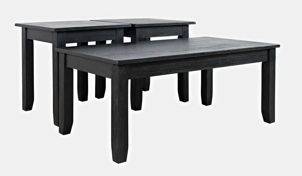 Jofran - Eros Contemporary 3 Piece Coffee Table Set - Brushed Black - 2089-BLK veiw 1