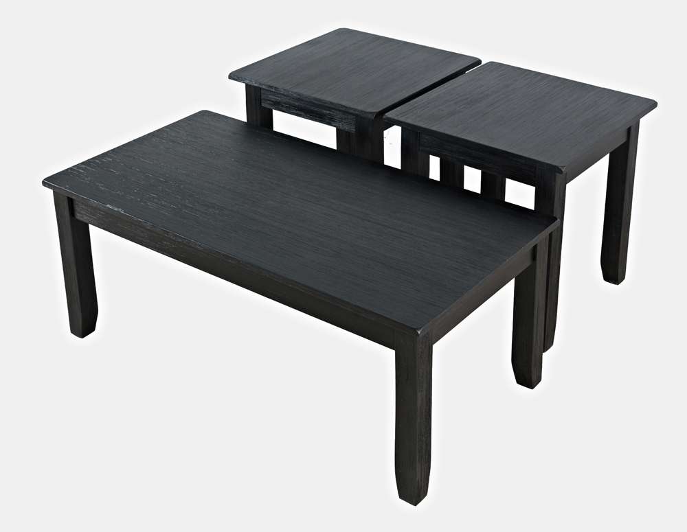 Jofran - Eros Contemporary 3 Piece Coffee Table Set - Brushed Black - 2089-BLK veiw 3