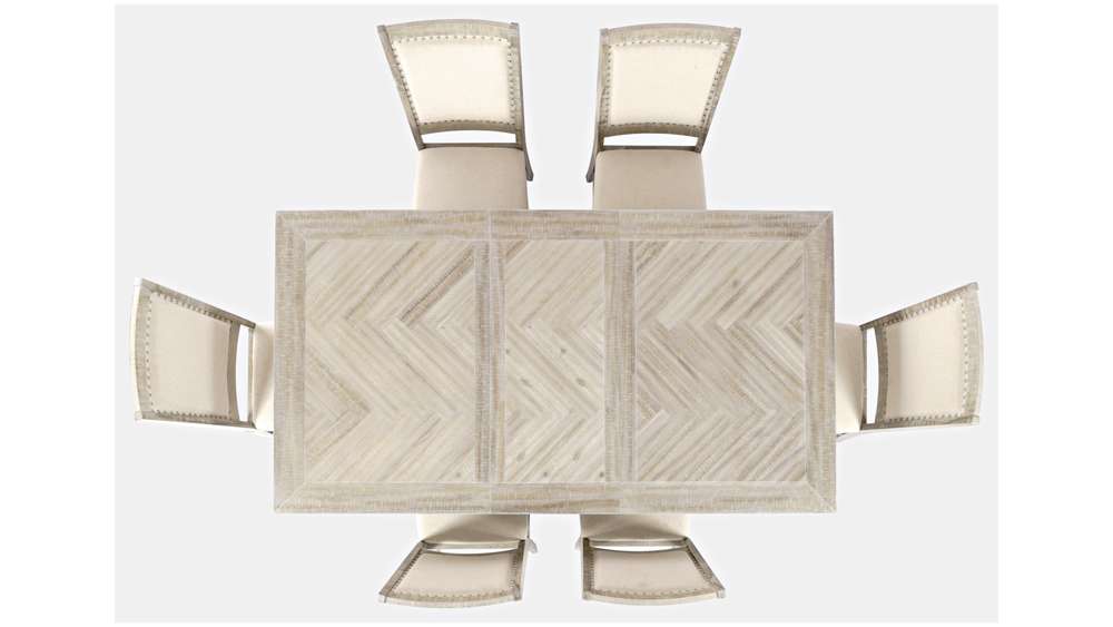 Jofran - Fairview Mid-Century Distressed 78in Seven-Piece Upholstered Dining Set - 1933-78D-7 veiw 3