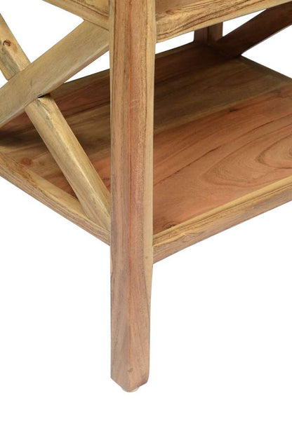 Jofran - Global Archive Solid Wood X-Side Accent Table - Natural - 1730-37 veiw 4
