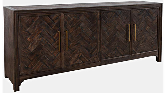 Jofran - Gramercy Mid-Century Modern Chevron Four Door 79in Accent Cabinet - 1756-79 veiw 1