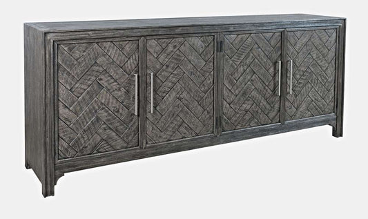 Jofran - Gramercy Mid-Century Modern Chevron Four Door 79in Accent Cabinet - 1356-79 veiw 1