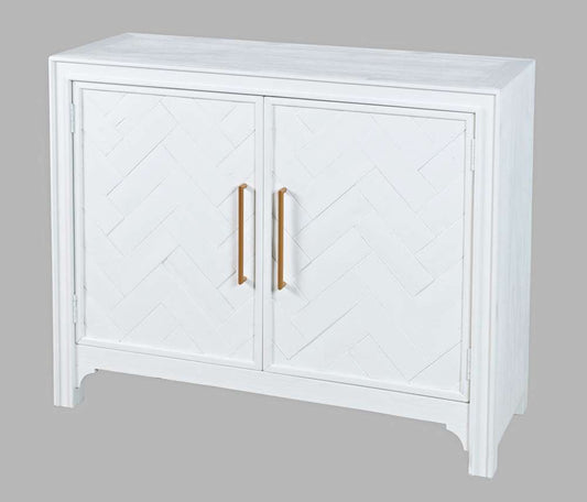 Jofran - Gramercy Mid-Century Modern Chevron Two Door Accent Chest - Blanc White - 2056-40 veiw 1
