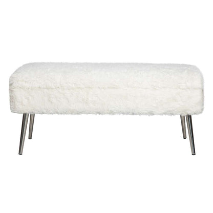 Jofran - Huggy Luxury Plush Faux Fur Upholstered Storage Bench, Natural - HUGGYKD-BN-NATURAL veiw 1