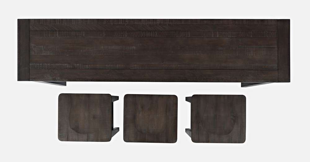 Jofran - Madison County Reclaimed Pine Console Table Set with 3 Stools - Barnwood Brown - 1700-78 veiw 5