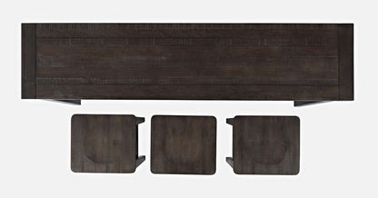 Jofran - Madison County Reclaimed Pine Console Table Set with 3 Stools - Barnwood Brown - 1700-78 veiw 5