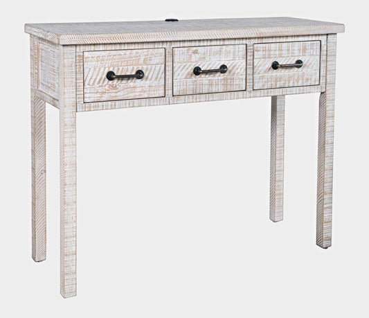 Jofran - North Coast 42in Washed Finish Three Drawer USB Charging Console Table - White Wash - 2075-42 veiw 1