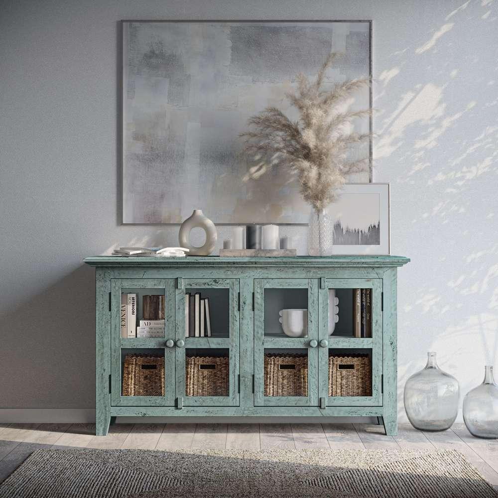 Jofran - Rustic Shores Coastal Style 54in Distressed Acacia Credenza Cabinet - 1615-5432 veiw 4