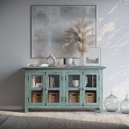 Jofran - Rustic Shores Coastal Style 54in Distressed Acacia Credenza Cabinet - 1615-5432 veiw 4