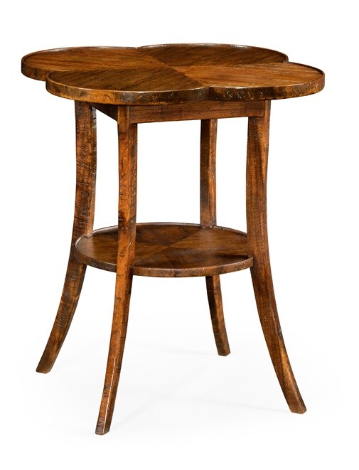 Jonathan Charles Fine Furniture - Casually Country Quatrefoil Lamp Table in Walnut - 491043-CFW veiw 1